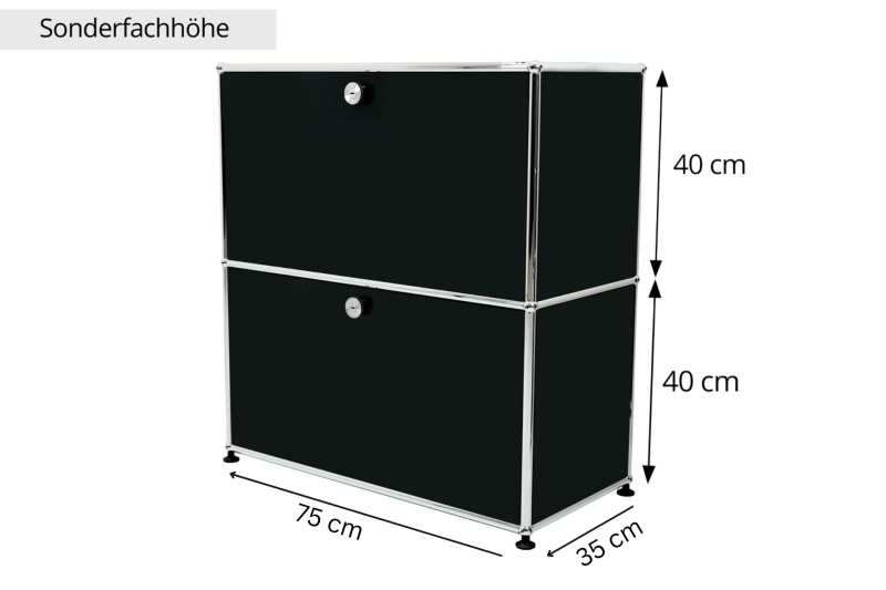 USM Haller Sideboard Graphitschwarz RAL 9011 *40 cm Fachhöhe*