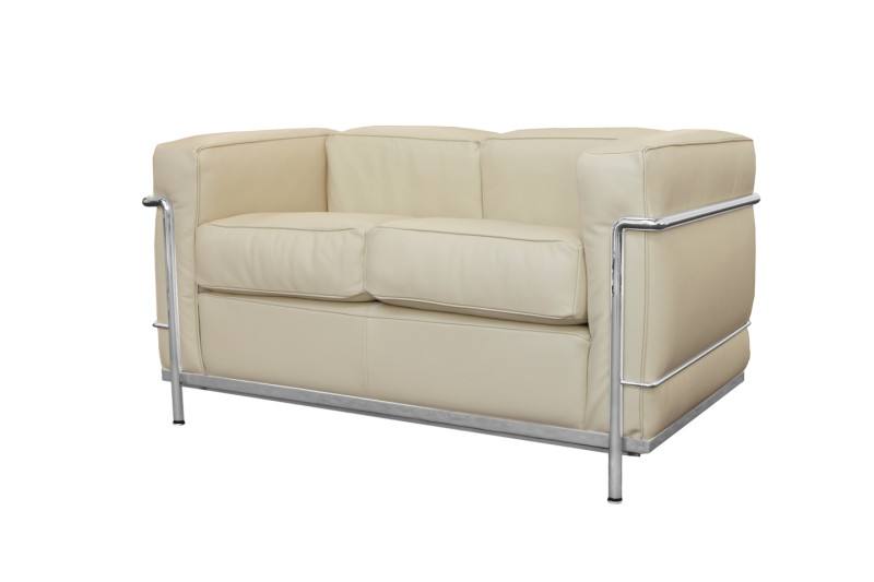 Cassina LC2 Le Corbusier 2-er Sofa Leder / Beige