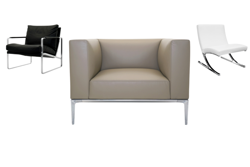 Cassina LC3 Le Corbusier Canapé 2 places cuir / gris / Grigio