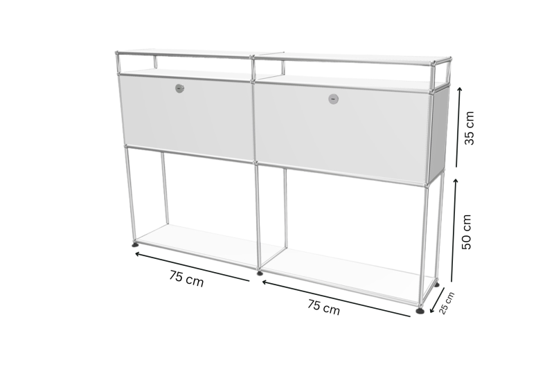 USM Haller Sideboard Reinweiß RAL 9010 *25 cm Tiefe*