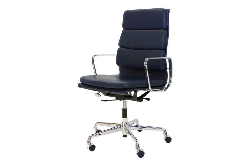 Vitra Soft Pad Ea 219 Office Swivel Chair Leather Blue Ea 207 219 Vitra Design Classics English