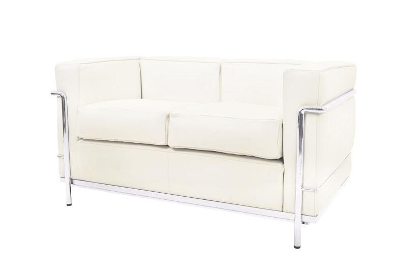 Cassina LC2 Le Corbusier 2-Sitzer Leder / Weiß / Bianco