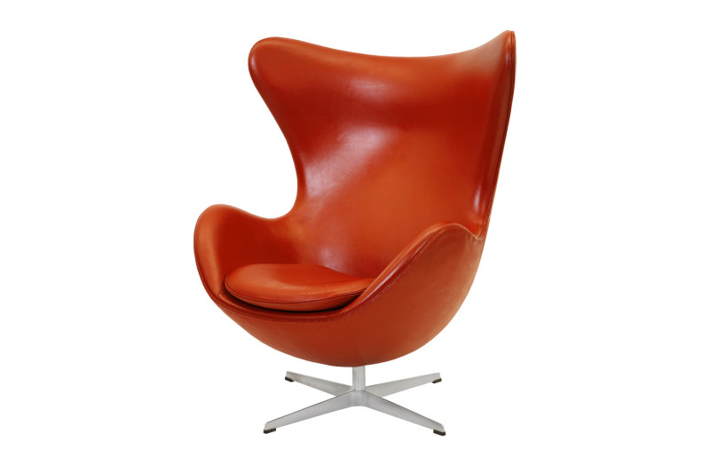 Fritz Hansen Egg Chair Leder / Rot