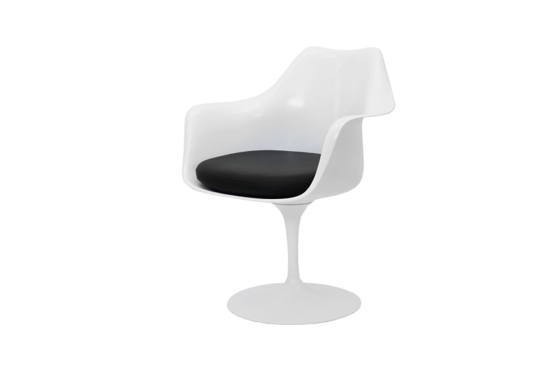 Knoll International Saarinen Tulip Stuhl Weiß / Schwarz