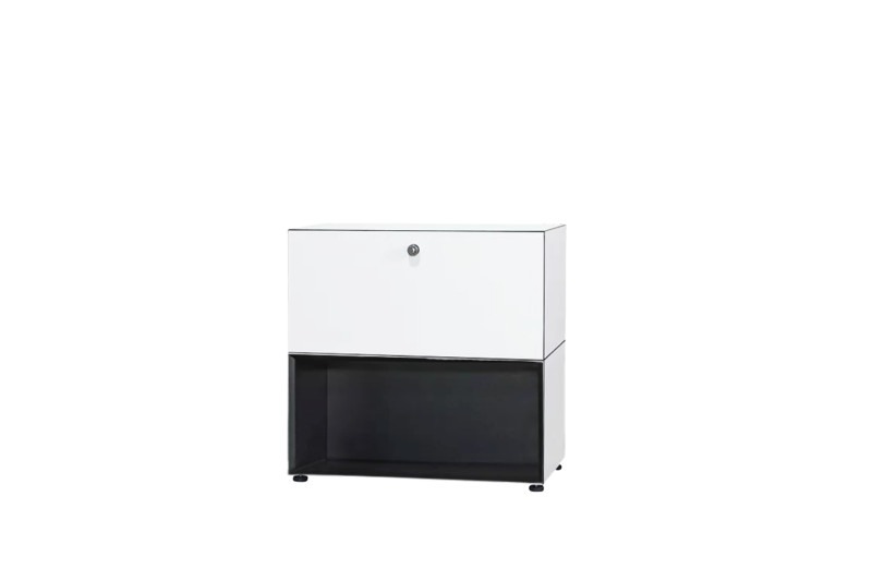 Dobergo Sideboard Cubico Kunstharz / Weiß / Schwarz