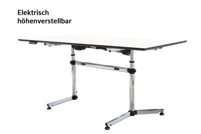 Elektrisch höhenverstellbarer Schreibtisch USM Kitos E Kunstharz / Weiß 180 x 80 cm