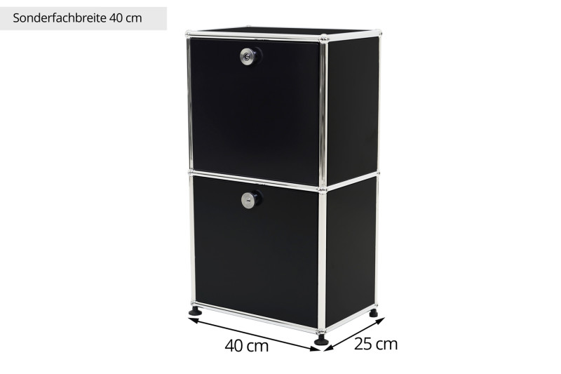 USM Haller Aparador negro grafito RAL 9011 *40 cm de ancho de estante y 25 cm de fondo*.