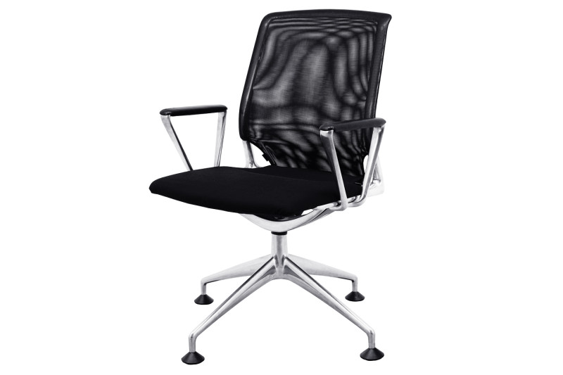 Vitra Meda Chair Besucherstuhl Netz / Stoff / Schwarz