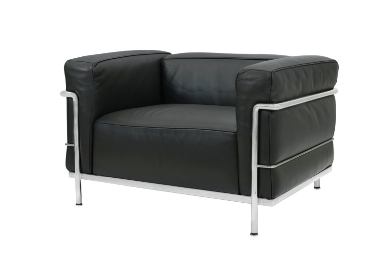 Cassina LC3 Le Corbusier Sessel Leder / Dunkelgrau