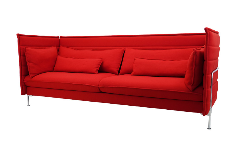 Vitra Alcove Lowback Three-Seater Stoff / Rot