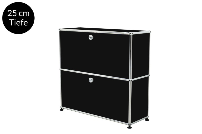 USM Haller Sideboard Graphitschwarz RAL 9011 - 25 cm Tiefe