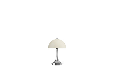 Louis Poulsen Panthella 160 Portable V3 (In- & Outdoor) Tischlampe / Chrome Opal Beige