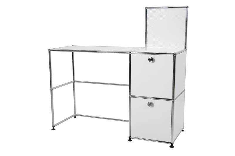 USM Haller Buffet Avec Tablette En Verre Blanc Pur RAL 9010