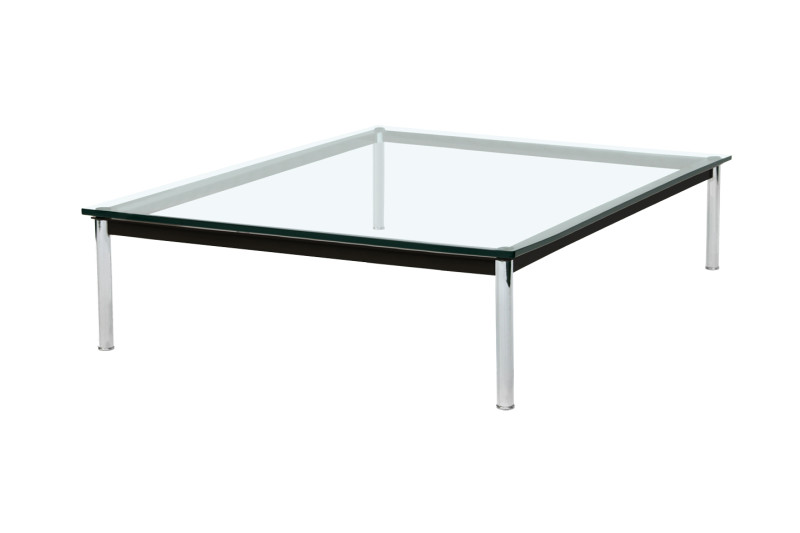 Cassina LC10 Table en tube - Basse Beistelltisch / Glas 140 x 140 cm