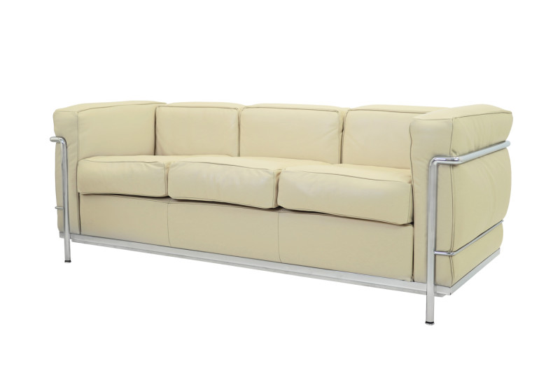 Cassina LC2 Le Corbusier 3-er Sofa Leder / Beige