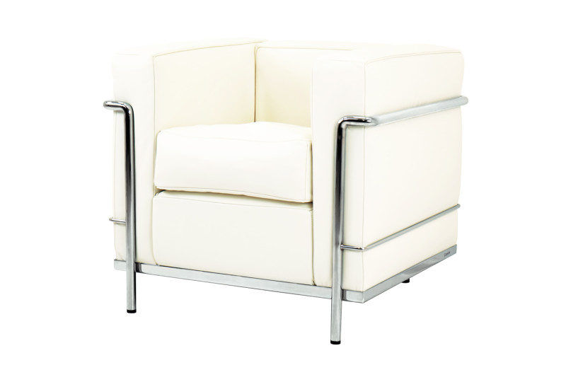 Cassina LC2 Le Corbusier Sessel Leder / Weiß / Bianco