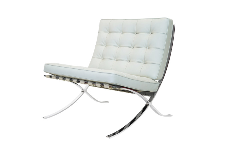 Knoll International Barcelona Sessel Leder / Helles Mint / Creme