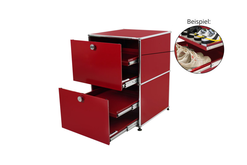 USM Haller shoe cabinet USM Ruby red