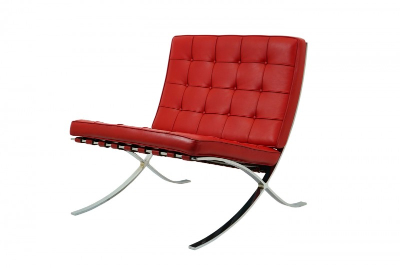 Knoll International Barcelona Sessel Leder / Rot