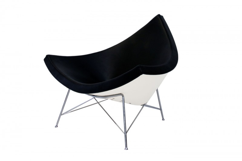 Vitra Coconut Chair Ledersessel / Schwarz