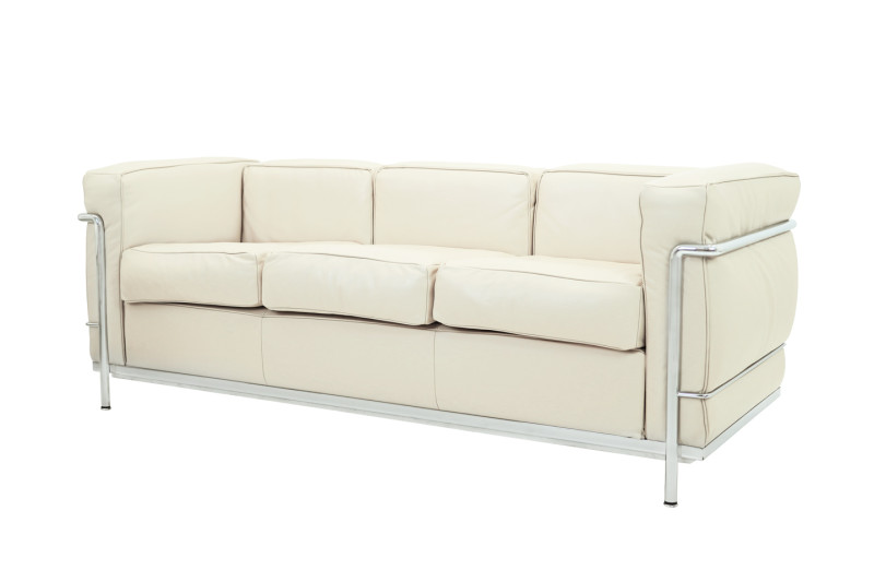 Cassina LC2 Le Corbusier 3-er Sofa Leder / Hellbeige