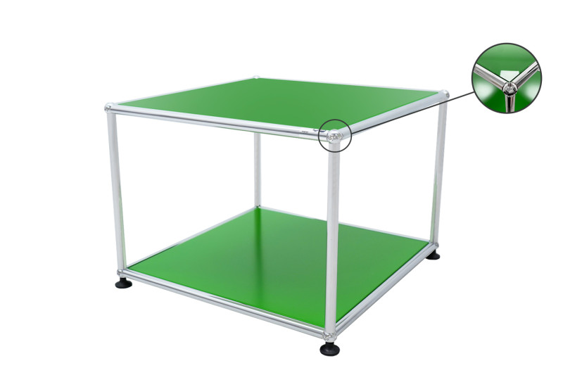 USM Haller Bijzettafel Glas / USM Groene 50 x 50 cm