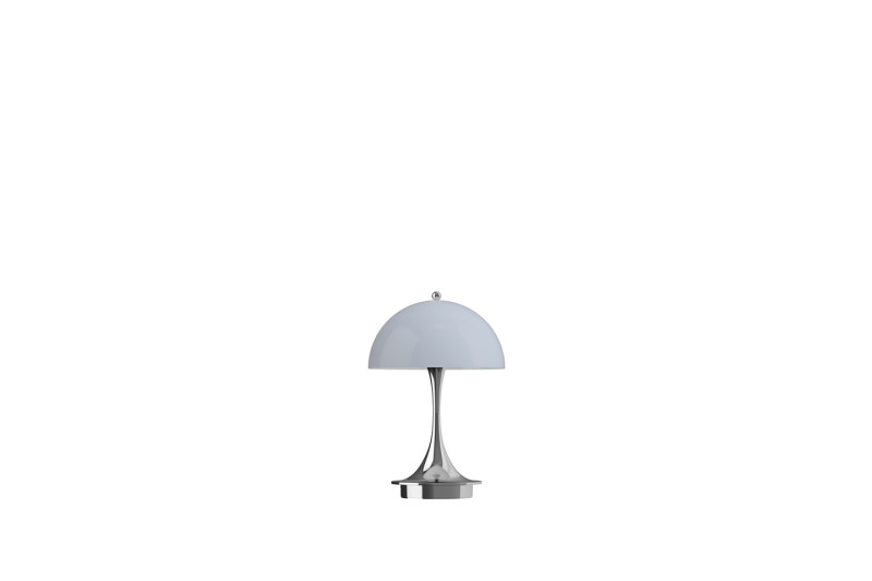 Louis Poulsen Panthella 160 Portable V3 (In- & Outdoor) Tischlampe / Chrome Opal Grey