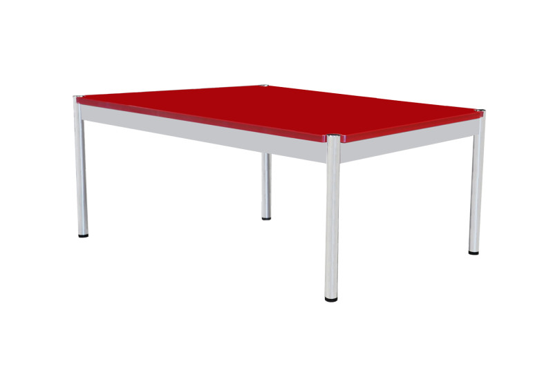 USM Haller Beistelltisch Glas / Rot 125 x 75 cm